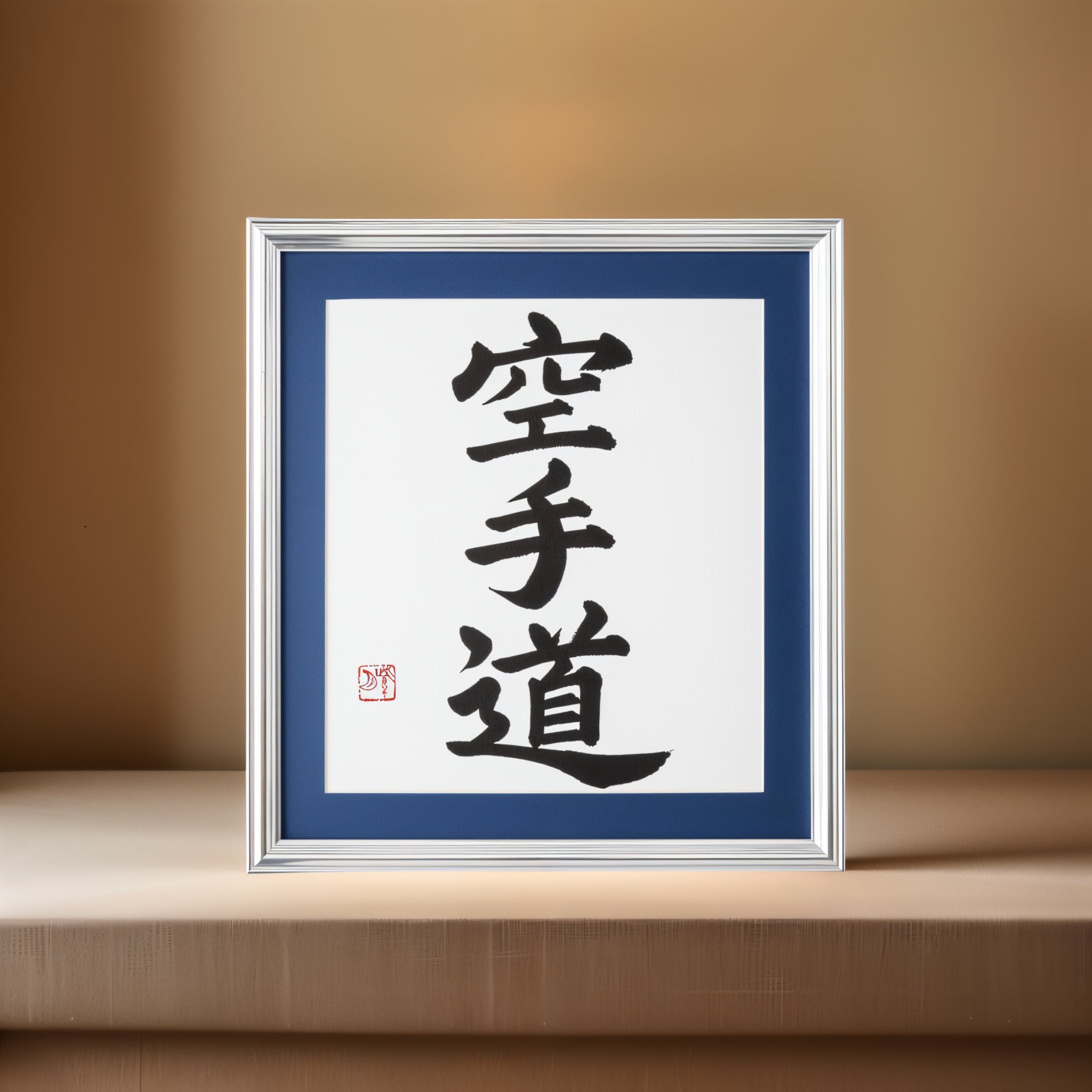 Karate-do – Gerahmtes Kalligraphie-Kunstwerk