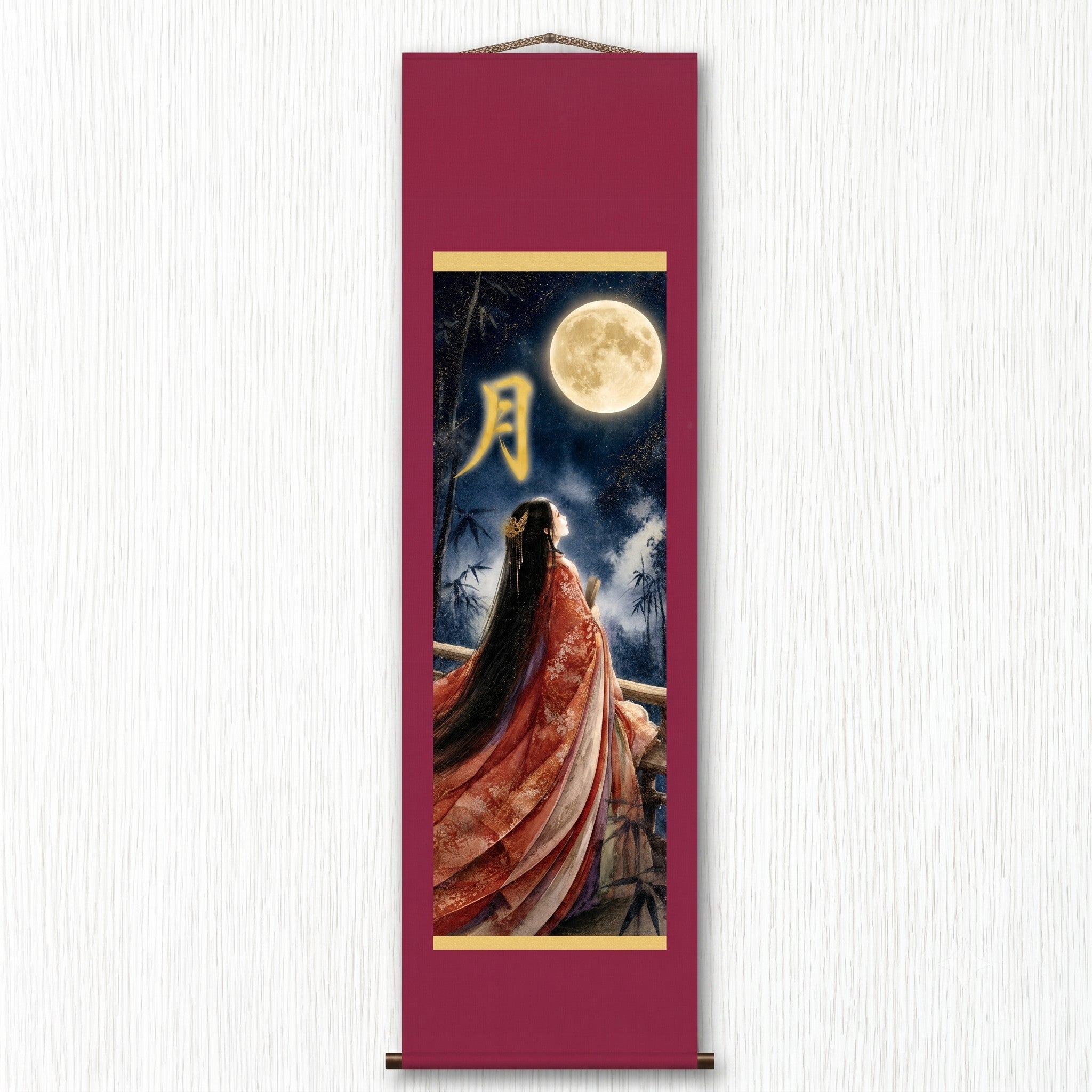 Japanese Princess Kaguya Kakemono Wall Scroll – Moon Princess Art